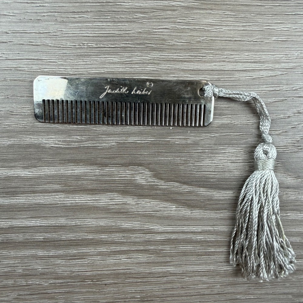 Judith Leiber Womens Mini Hair Comb Tassel Made in Italy Silver OS